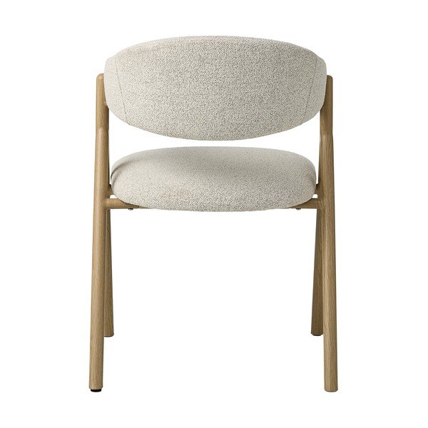 Kremowy/w naturalnym kolorze tapicerowany fotel jadalniany z podłokietnikami Frances – Unique Furniture-image-1