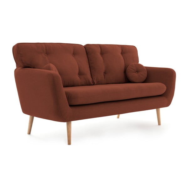 Ciemnoczerwona sofa z poduszką Vivonita Malva