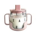 Różowy kubek dla dzieci Design Letters Grow With Your Cup