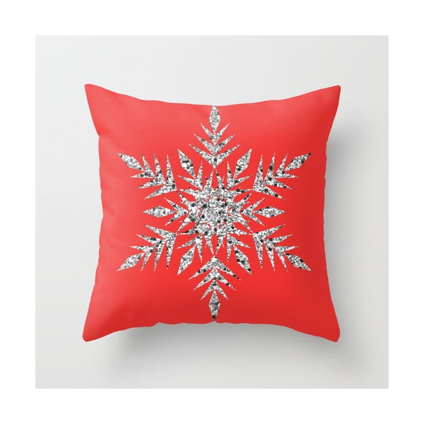 Poszewka na poduszkę Snowflake Red, 45x45 cm