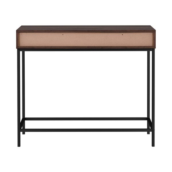 Ciemnobrązowa konsola z blatem w dekorze orzecha 35x90 cm Celine – Støraa-image-2