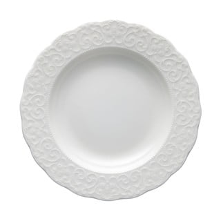 Biały porcelanowy talerz głęboki Brandani Gran Gala, ø 22 cm