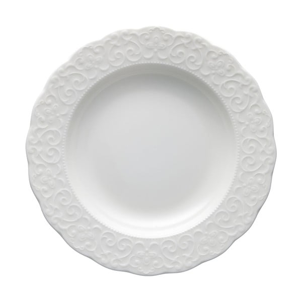 Biały porcelanowy talerz głęboki Brandani Gran Gala, ø 22 cm