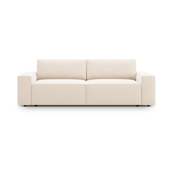 Beżowa aksamitna rozkładana/ze schowkiem sofa 247 cm Jodie – Micadoni 