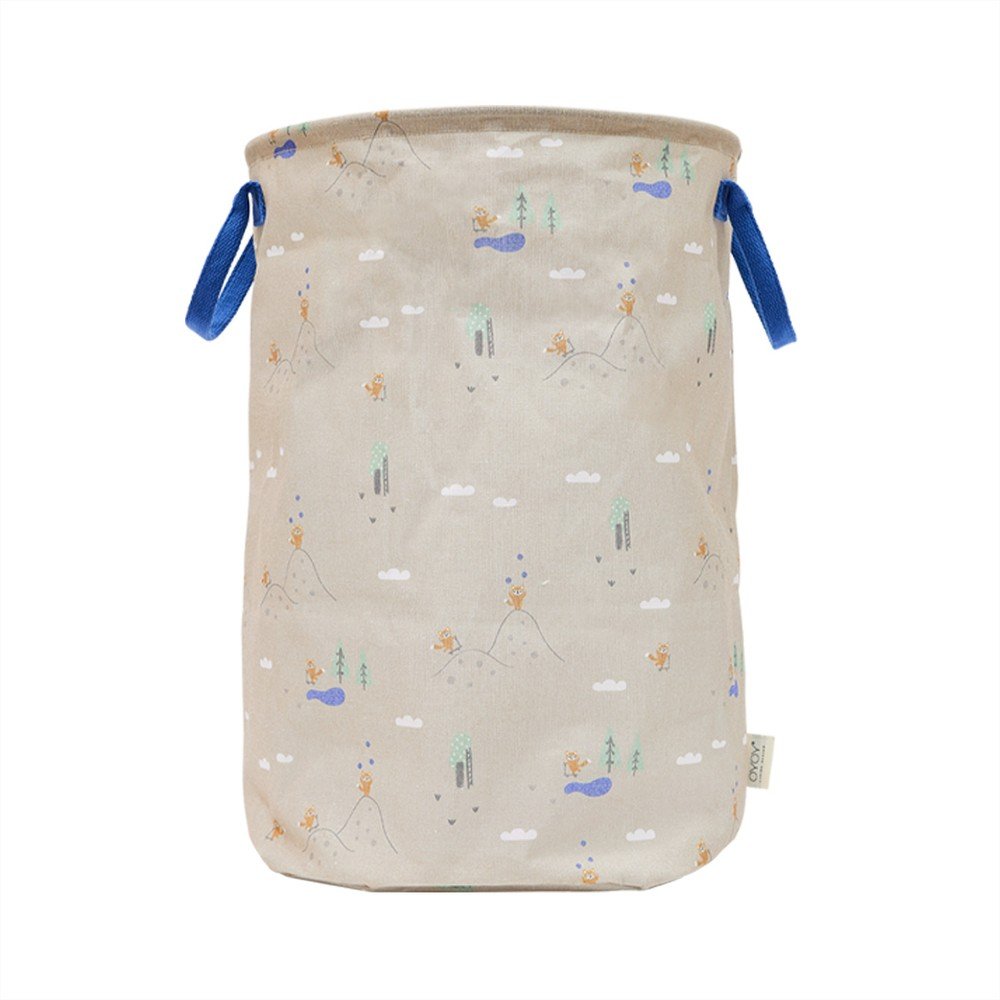 Beżowy tekstylny dziecięcy kosz na zabawki ø 38x54 cm Foxy – OYOY Mini