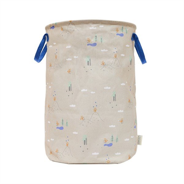 Beżowy tekstylny dziecięcy kosz na zabawki ø 38x54 cm Foxy – OYOY Mini