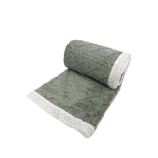 Zielony koc z materiału sherpa 150x200 cm Island – My House