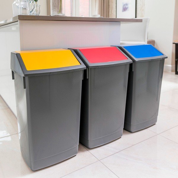 Zestaw koszy na segregację śmieci Addis Recycle, 60 l-image-1