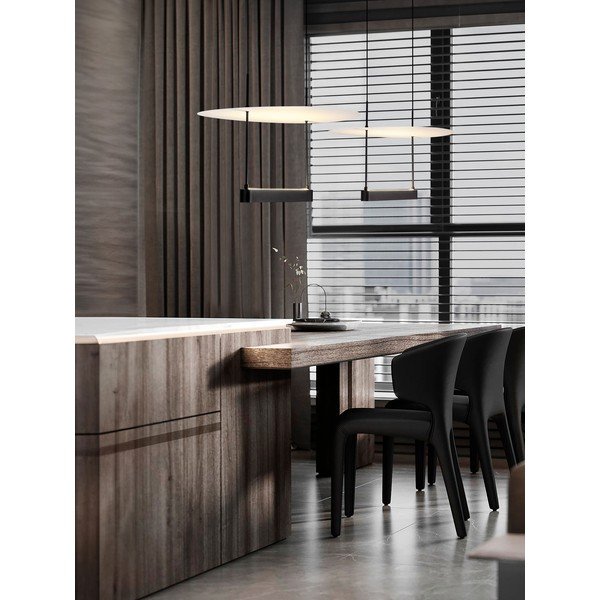 Biała/w kolorze matowej czerni aluminiowa lampa wisząca LED ze ściemniaczem ø 40 cm Diona – Nova Luce-image-1