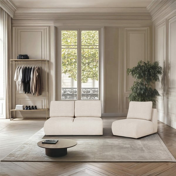 Kremowy fotel z materiału bouclé Mirel – Rodier-image-1