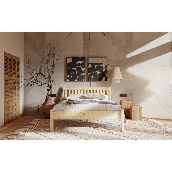 Łóżko dwuosobowe z litego drewna sosnowego 160x200 cm Tonja – Olivia Living-image-1