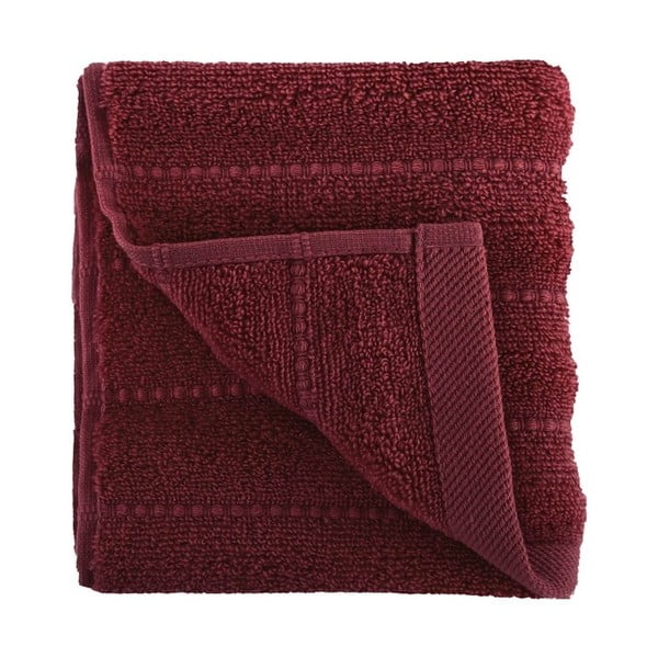 Ciemnoczerwony ręcznik z czesanej bawełny Pierre, 30x50 cm