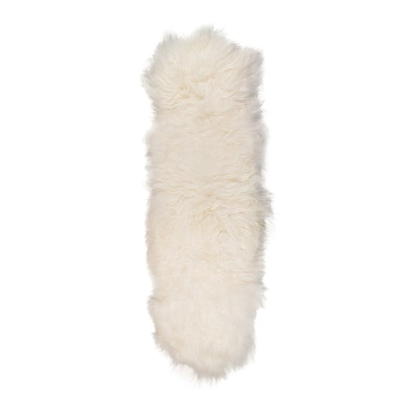 Biały futrzany dywan z owczej skóry Arctic Fur Papaya, 160x50 cm