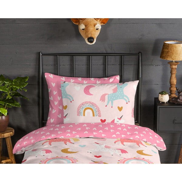 Flanelowa dziecięca pościel jednoosobowa 140x200 cm – Good Morning-image-1