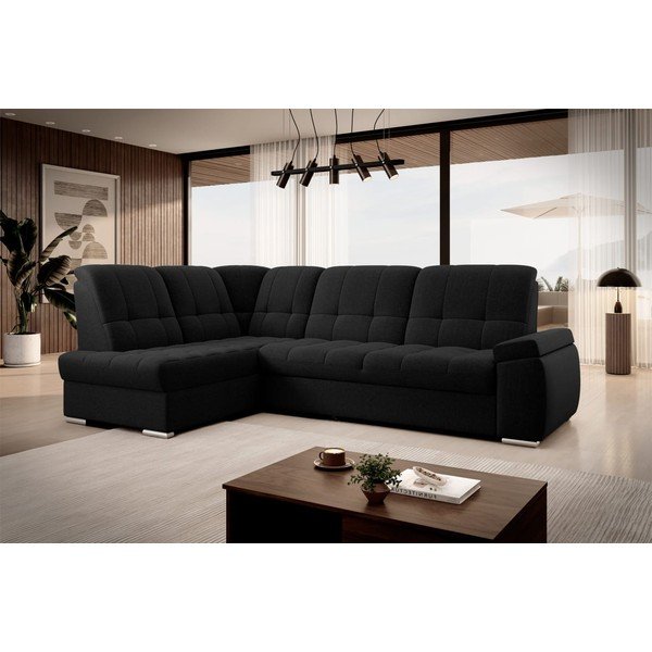 Czarny rozkładany/ze schowkiem narożnik (lewostronny/w kształcie litery L) Sado – ELTAP-image-4