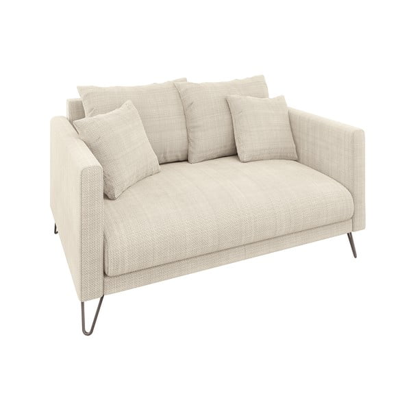 Kremowa sofa  z tkaniny szenilowej 140 cm Freya – Ropez
