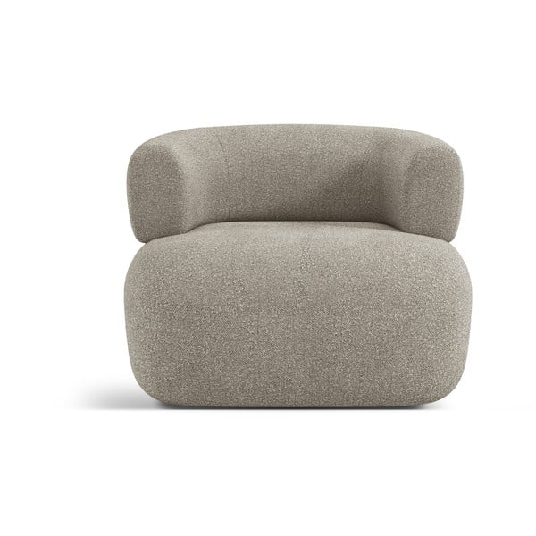 Jasnoszary fotel z materiału bouclé Jenny – Micadoni Home-image-2