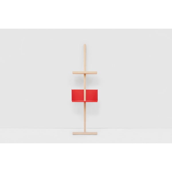 Drewniany stojak z czerwoną półką MWA Stilt Red