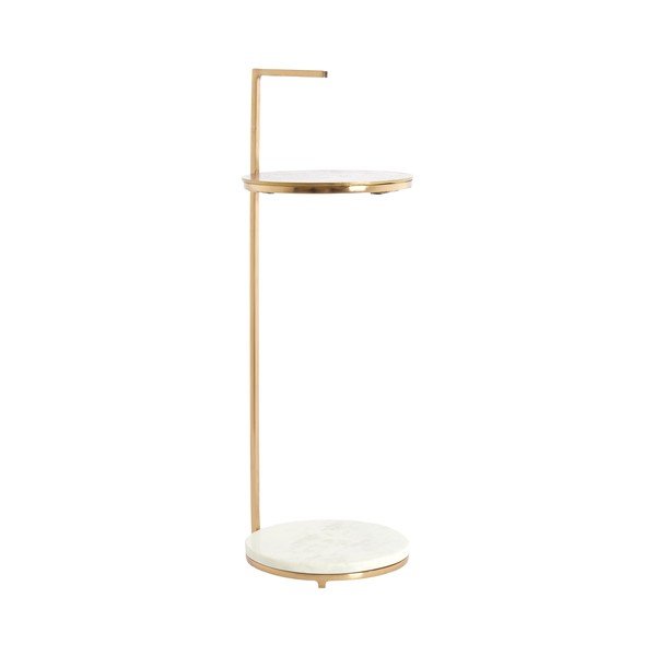 Okrągły stolik z marmurowym blatem ø 26 cm Leda – Light & Living