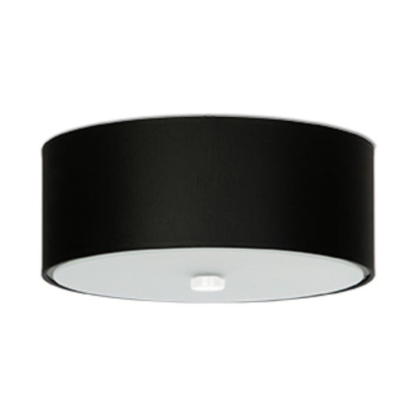Czarna lampa sufitowa z tekstylnym kloszem ø 30 cm Herra – Nice Lamps