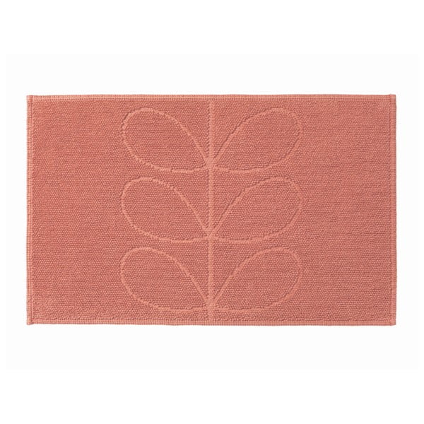 Różowy dywanik łazienkowy Orla Kiely Jacquard, 50x80 cm