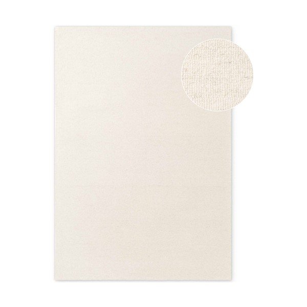 Kremowy wełniany dywan tkany ręcznie 200x290 cm Puristic Knots – Elle Decoration