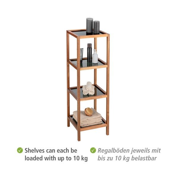 Czarno-naturalny szklany regał łazienkowy 36x112 cm Fondi – Wenko-image-4