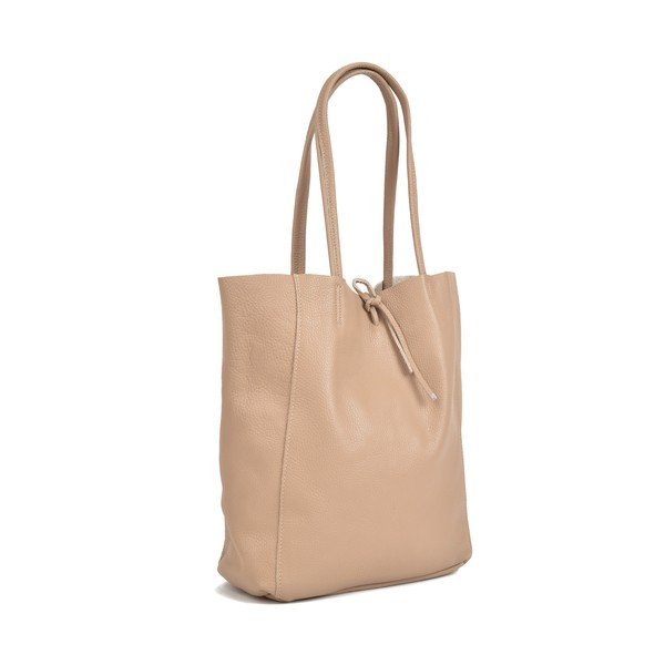 Beżowa damska skórzana torebka Sofia Cardoni Shopper-image-1