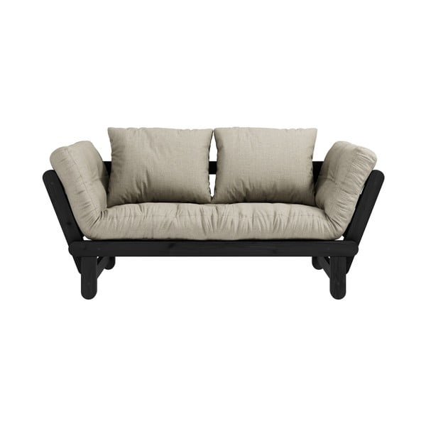 Sofa rozkładana z lnianym pokryciem Karup Design Beat Black/Linen