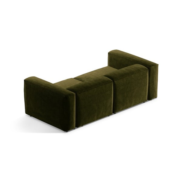 Zielona sztruksowa sofa 224 cm Bergamo – Cosmopolitan Design-image-4