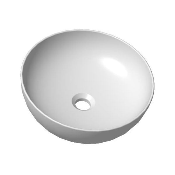 Biała ceramiczna okrągła umywalka ø 40 cm Kleo – STOLKAR