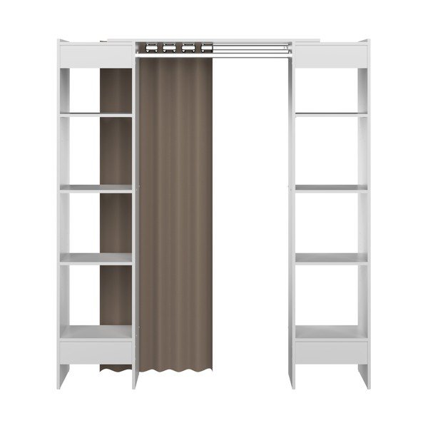 Biało-jasnobrązowa szafa otwarta 185x182 cm Tom – TemaHome-image-3