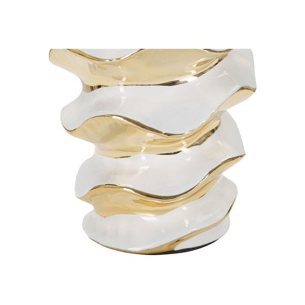 Ceramiczna lampa stołowa w biało-złotym kolorze z tekstylnym kloszem (wysokość 53 cm) Glam Space – Mauro Ferretti-image-4