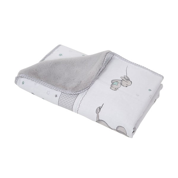 Biało-szary koc dziecięcy z mikropluszu 80x80 cm Sternenzauber – Roba-image-2