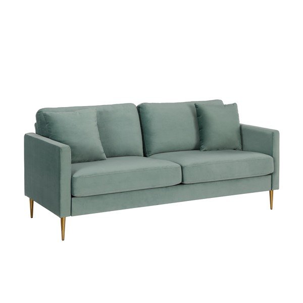 Turkusowa aksamitna sofa 184 cm Highland – Støraa-image-2