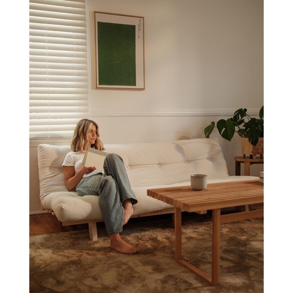 Biała sztruksowa sofa 200 cm Lean – Karup Design-image-1