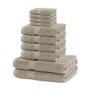 Beżowe bawełniane ręczniki zestaw 10 szt. frotte Marina – DecoKing
