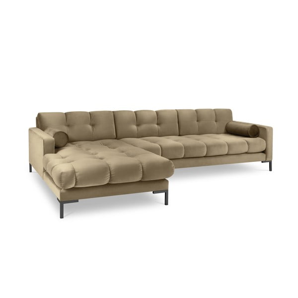 Beżowy aksamitny narożnik Cosmopolitan Design Bali, lewostronny-image-2