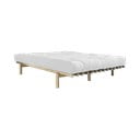 Łóżko dwuosobowe z drewna sosnowego z materacem Karup Design Pace Double Latex Natural/Natural, 180x200 cm
