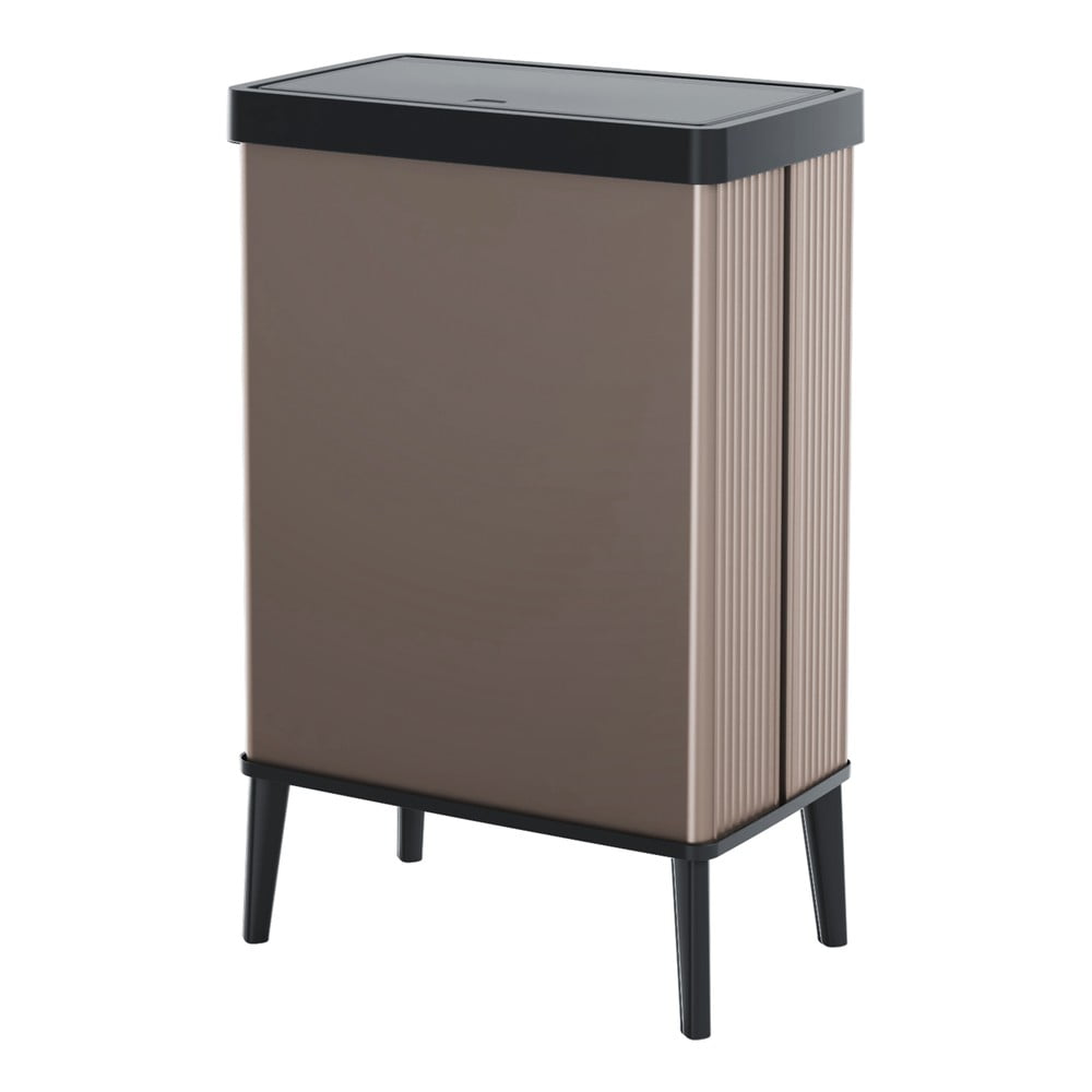 Różowy kosz na śmieci otwierany na dotyk z plastiku z recyklingu 54 l Verto High – Curver