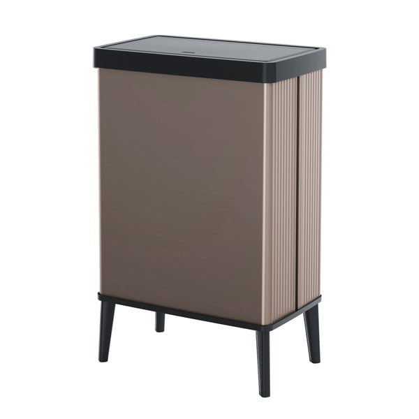 Różowy kosz na śmieci otwierany na dotyk z plastiku z recyklingu 54 l Verto High – Curver