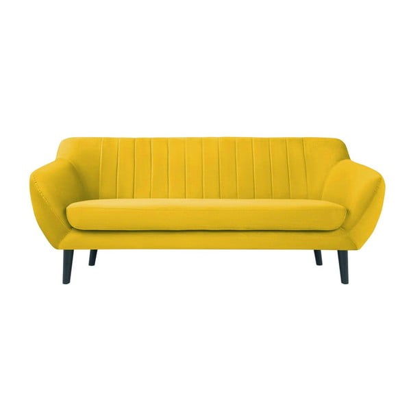 Żółta aksamitna sofa Mazzini Sofas Toscane, 188 cm