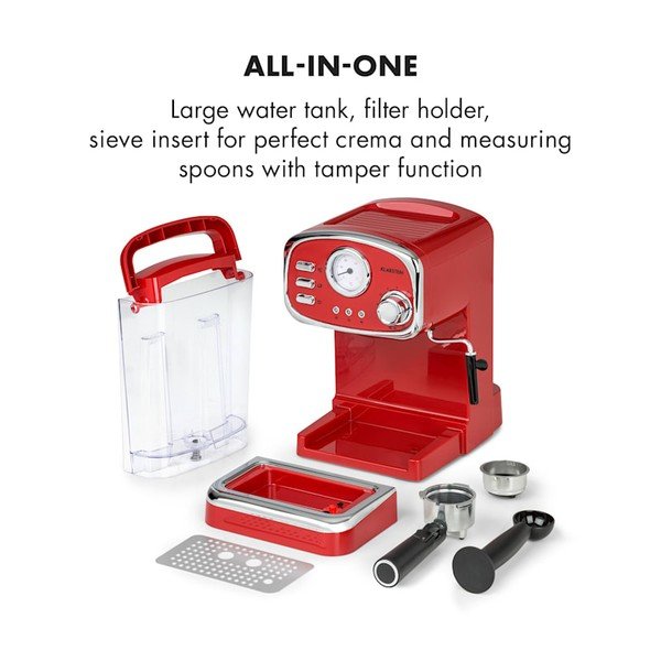 Czerwony ekspres do kawy Klarstein Espressionata Gusto-image-3