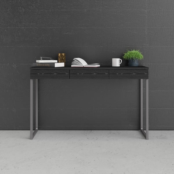 Czarne biurko Tvilum Function Plus, 126 x 52 cm-image-1