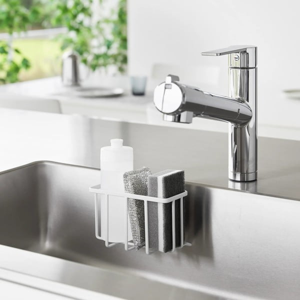 Biały metalowy stojak na akcesoria do mycia naczyń bez wiercenia Film Hook – YAMAZAKI-image-3