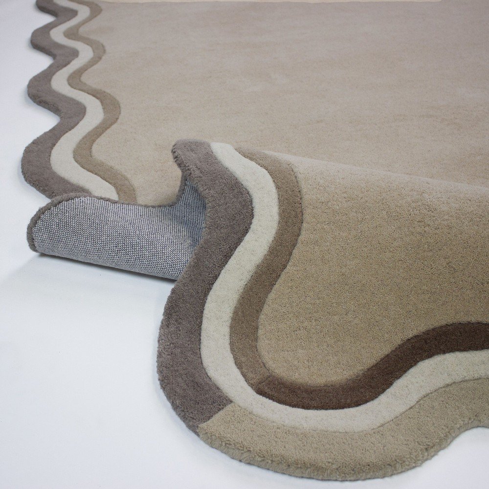 Wełniany dywan tkany ręcznie w naturalnym kolorze 200x290 cm Leo Scallop – Flair Rugs (zdjęcie 7)