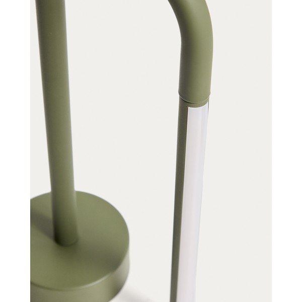 Zielona metalowa lampa stołowa LED (wysokość 30 cm) Bow – Kave Home-image-3