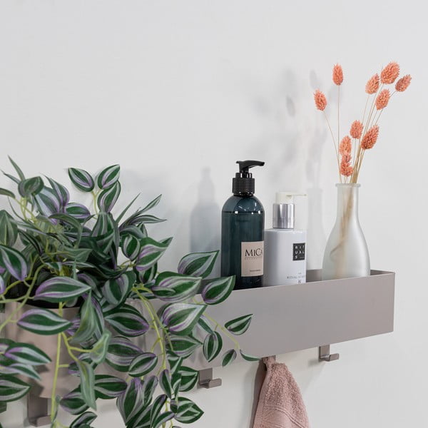 Szarobrązowa ścienna stalowa półka łazienkowa Multi – Spinder Design-image-3