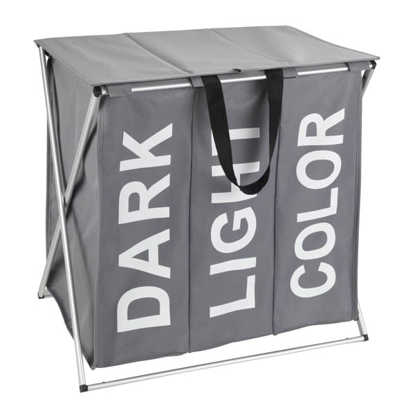 Szary potrójny kosz na pranie Wenko Trio, 118 l-image-2