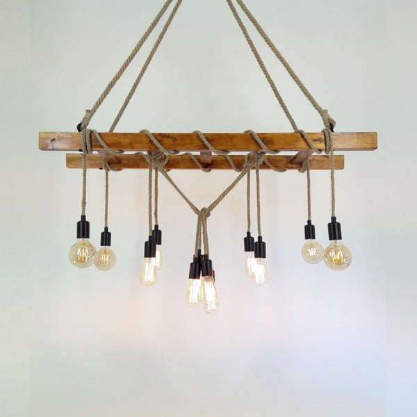 Lampa wisząca z litego drewna sosnowego Merdiven-image-1